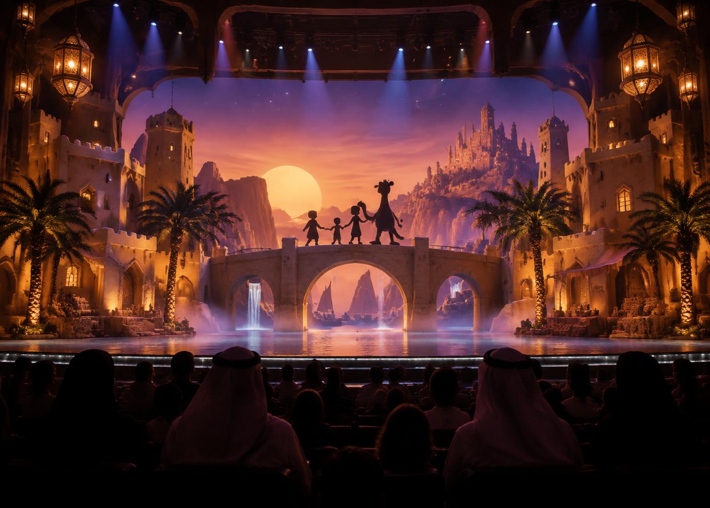 Family entertainment stage with a storybook Saudi setting